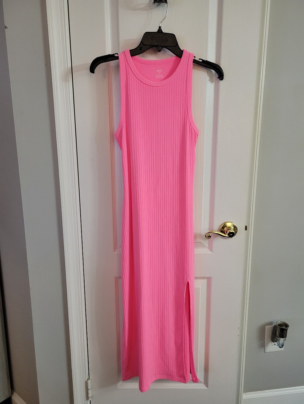 NWT Aerie Ribbed Open Back Midi Dress Pink Burst Size Small
